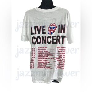 The Rolling Stones white graphic print Live in Concert 1966 UK tshirt size S new